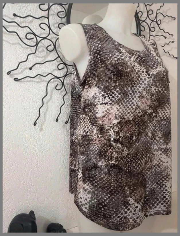 Snake & Reptile Print Tank Top Fluid – Ultra-Stretch Material – Size 42 (XL) – photo 3
